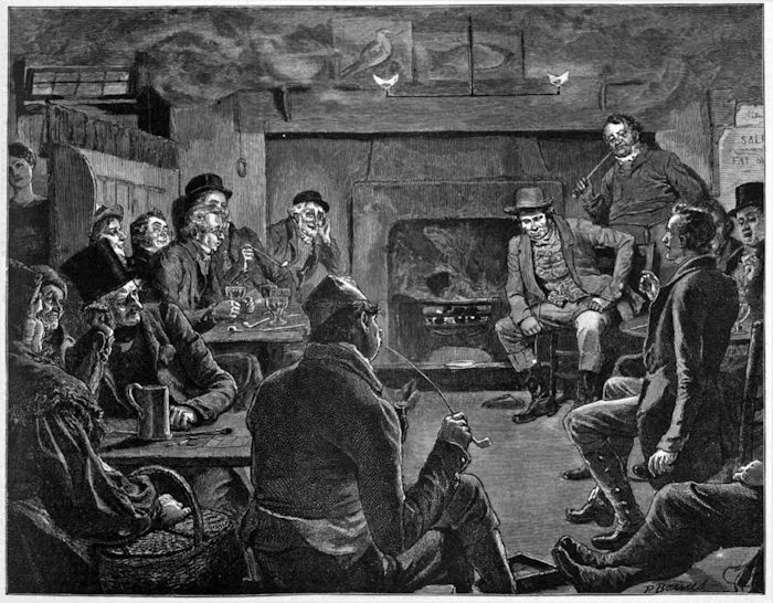 'The singer himself grew emotional as he proceeded, till she could imagine at last a tear in his eye,' illustration for MAYOR OF CASTERBRIDGE drawn by Robert Barnes, Harper's Weekly, January 24, 1888, p. 53.